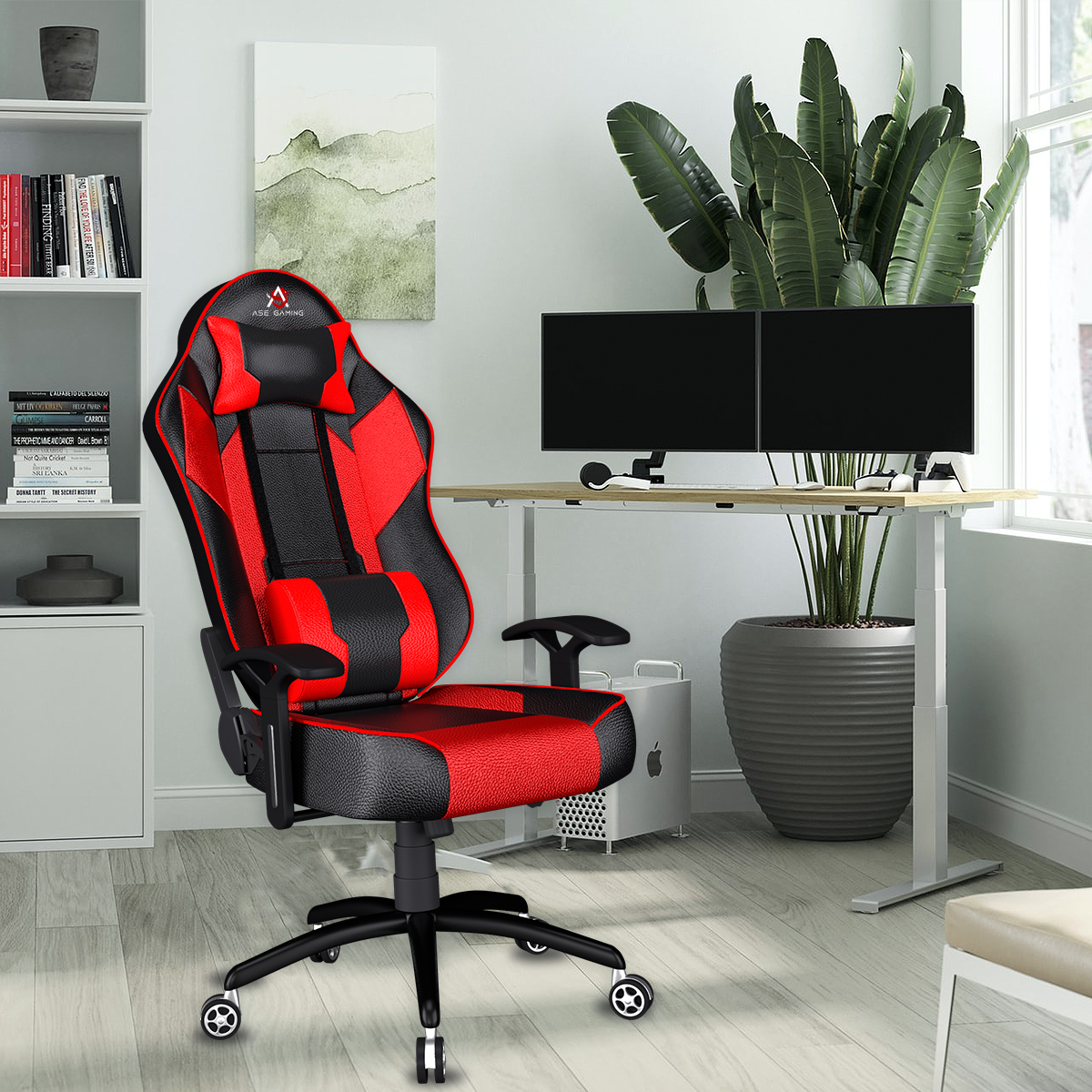 ASE Gaming Modern Series Gaming Chair With Metal Base(Red & Black)