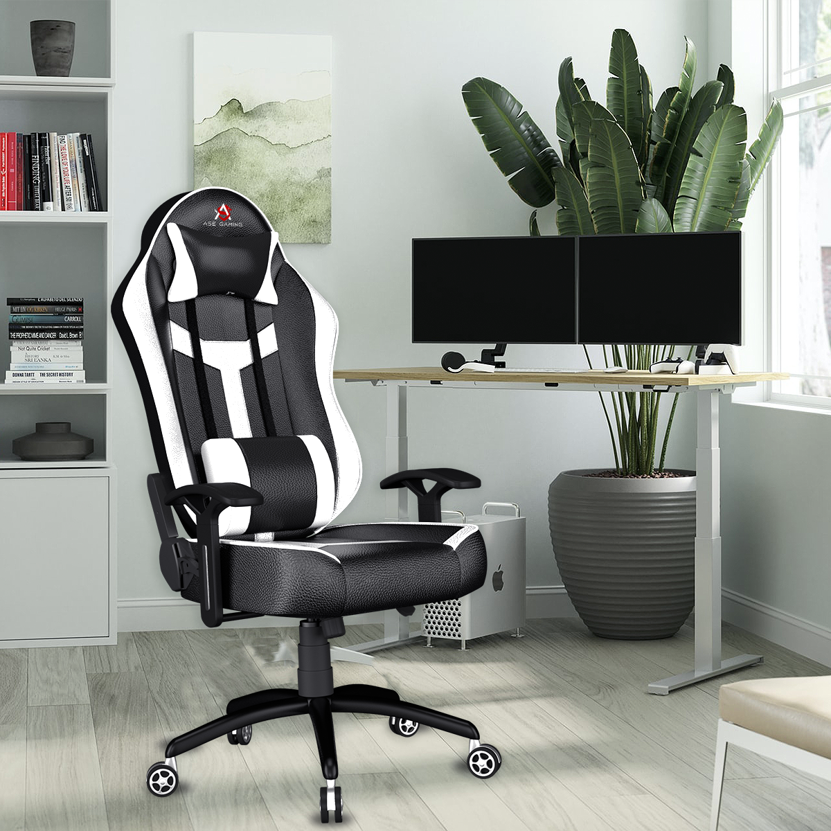 ASE Gaming Ranger Series Gaming Chair With Metal Base(White & Black)