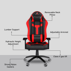 ASE Gaming Ranger Series Gaming Chair With Metal Base(Red & Black)