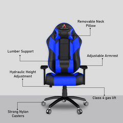 ASE Gaming Modern Series Gaming Chair With Metal Base(Blue & Black)