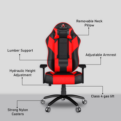 ASE Gaming Modern Series Gaming Chair With Metal Base(Red & Black)