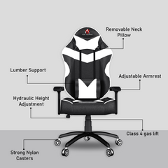 ASE Gaming Infinity Series Gaming Chair With Metal Base(White & Black)