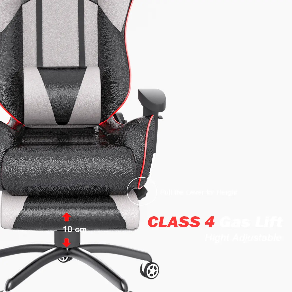 ASE Gaming Gold Series Gaming Chair With Footrest(Grey & Black) ASE GAMING