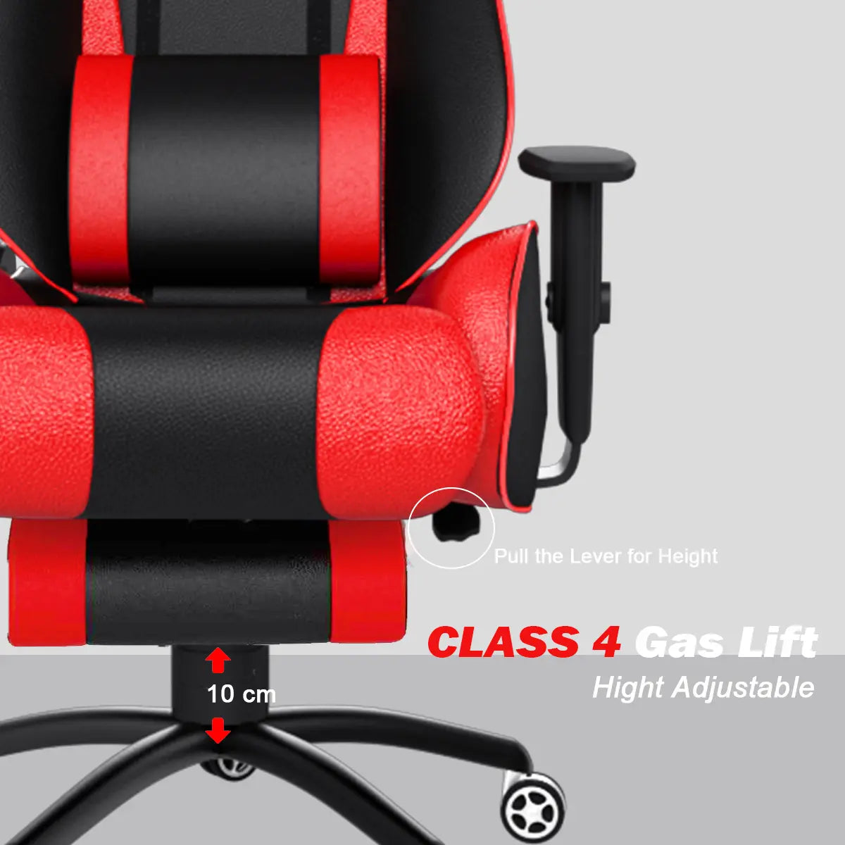 ASE Gaming Gold Series Gaming Chair With Footrest(Red & Black) ASE GAMING