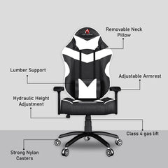 ASE Gaming Infinity Series Gaming Chair With Metal Base(White & Black) ASE GAMING