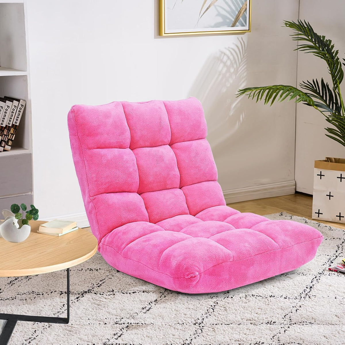 ASE GAMING Adjustable Cushioned Floor Gaming Chair in Pink Designed for Comfort and Style