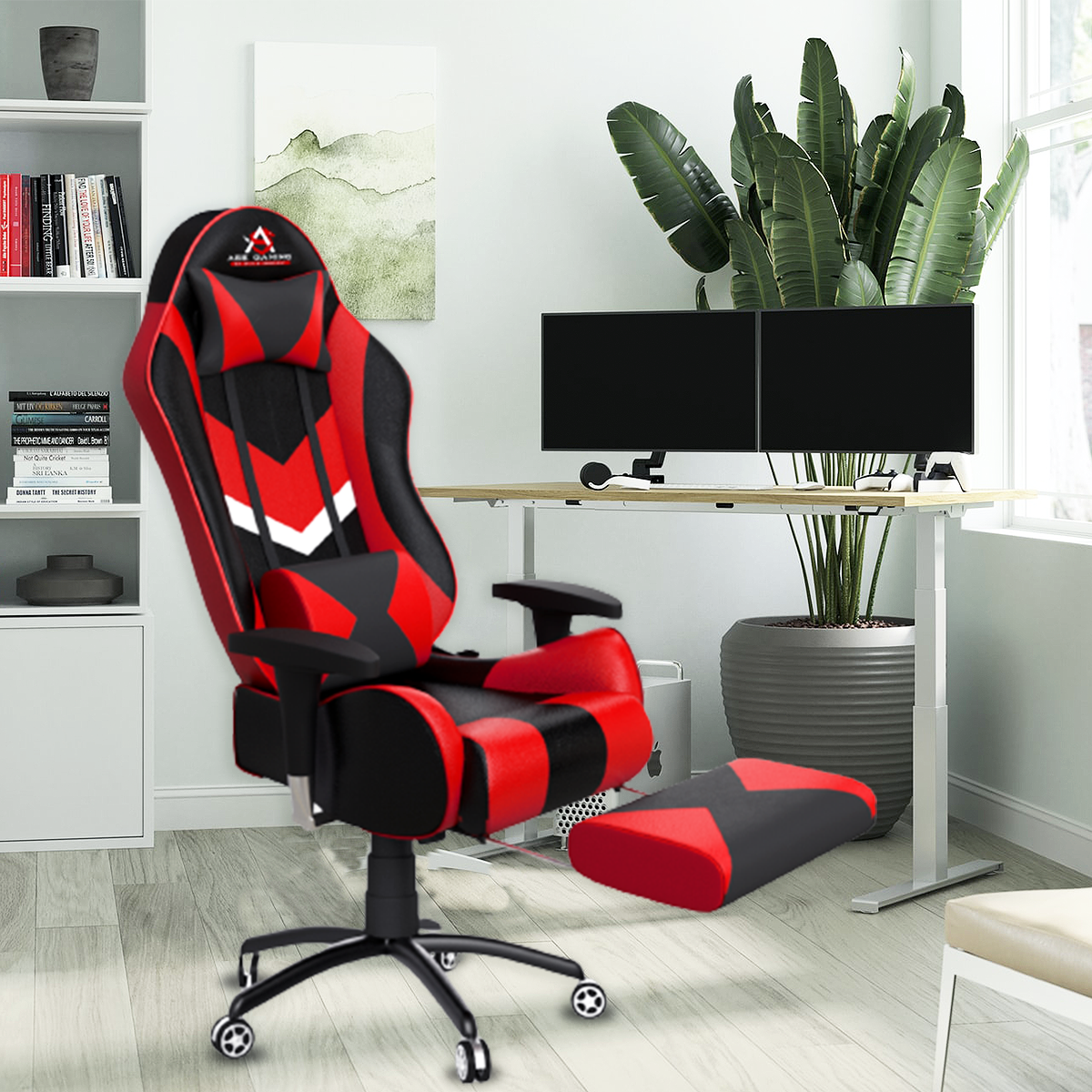 ASE Gaming Gold Series Comfortable Gaming Chair With Footrest in multicolor design for enhanced gaming experience