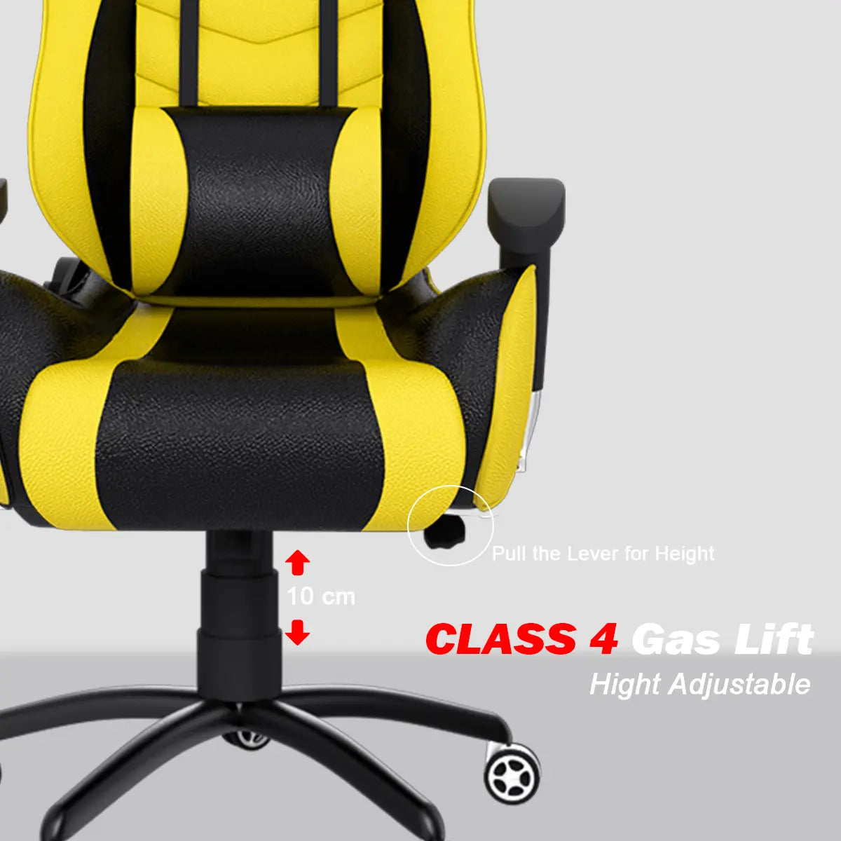 ASE Gaming Comfortable Gaming Chair Yellow and Black with adjustable height and ergonomic design