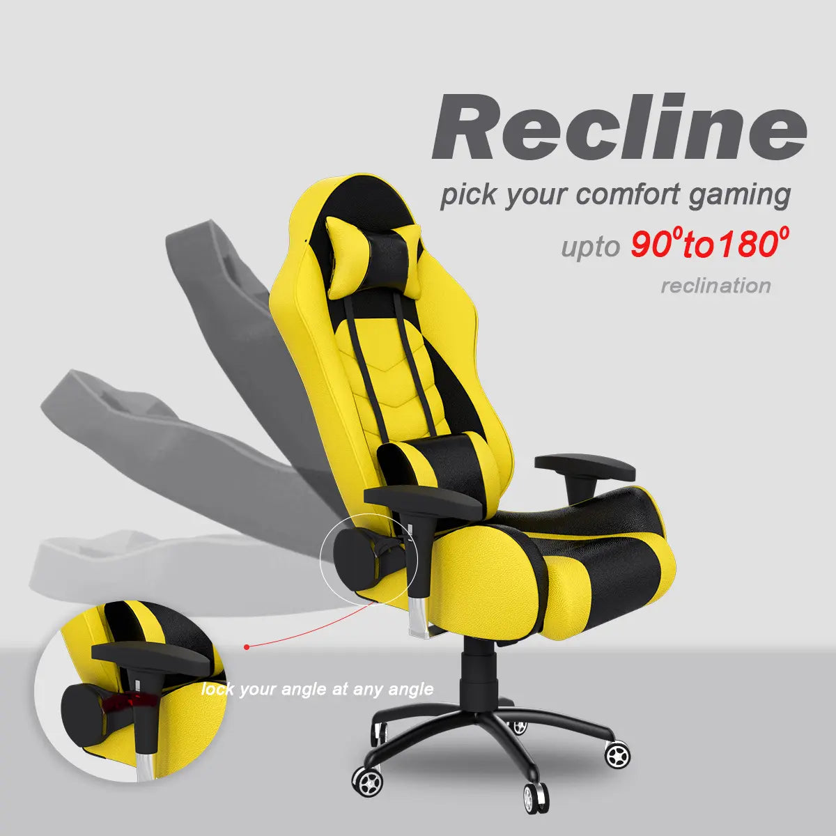ASE Gaming Gold Series Gaming Chair With Metal Base(Yellow & Black) ASE GAMING