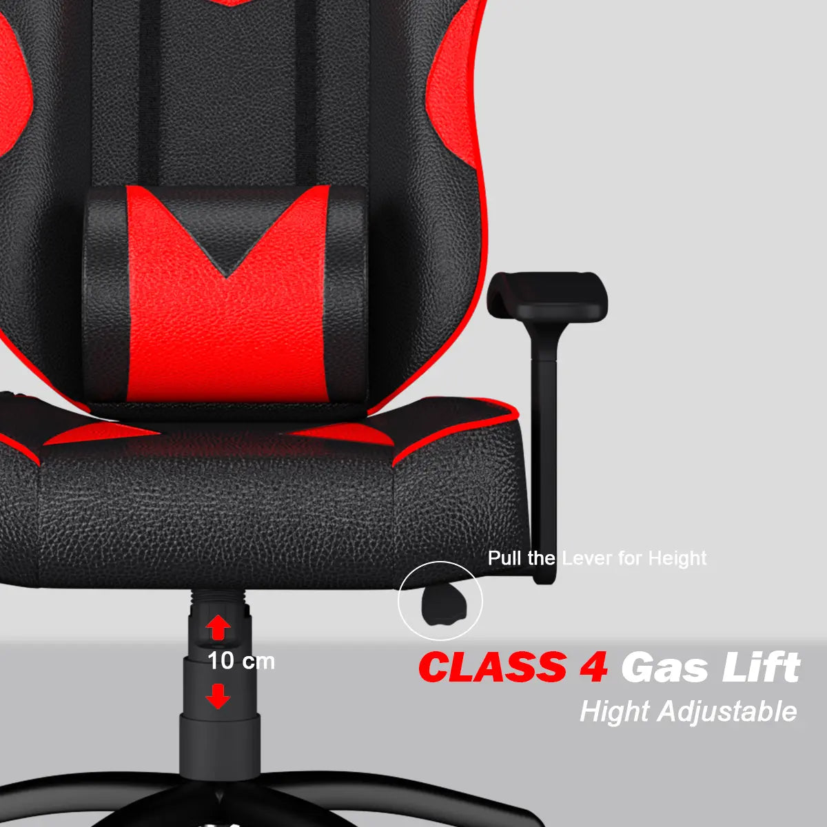 Infinity Series Gaming Chair Red with ergonomic design and adjustable height for long gaming sessions
