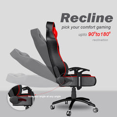 Infinity Series Gaming Chair Red with adjustable recline for ultimate comfort during long gaming sessions