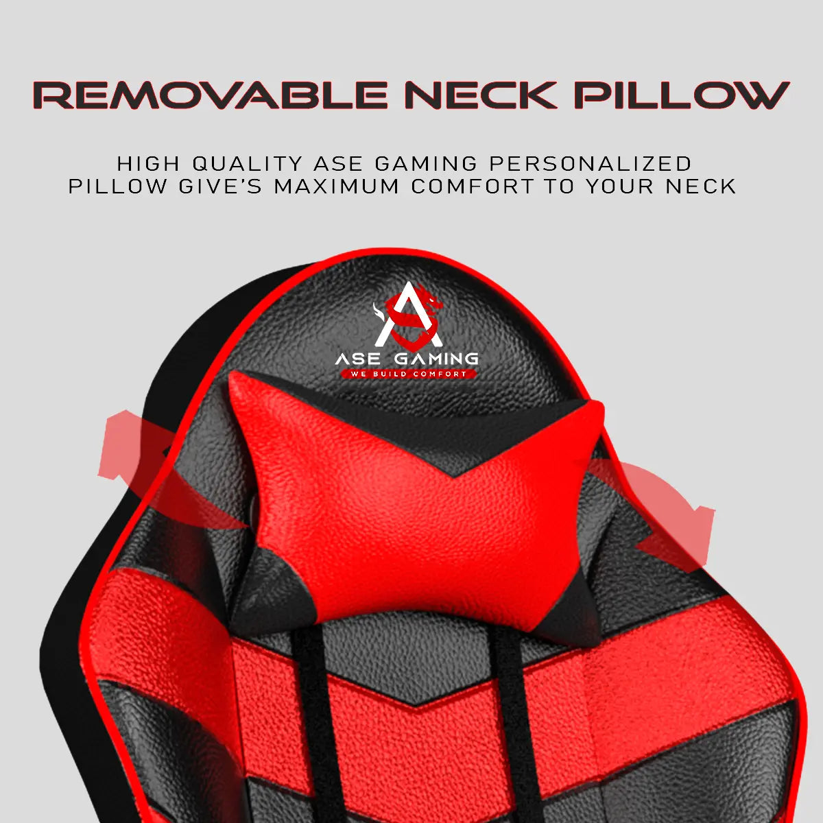 Infinity Series Gaming Chair Red with Removable Neck Pillow for Maximum Comfort during Long Gaming Sessions