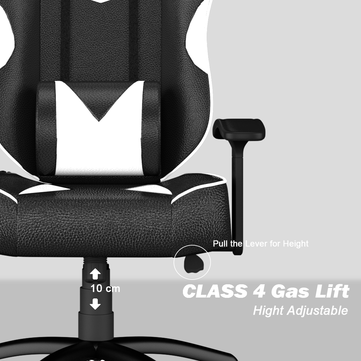 ASE Gaming Infinity Series Gaming Chair White with adjustable height feature for optimal comfort