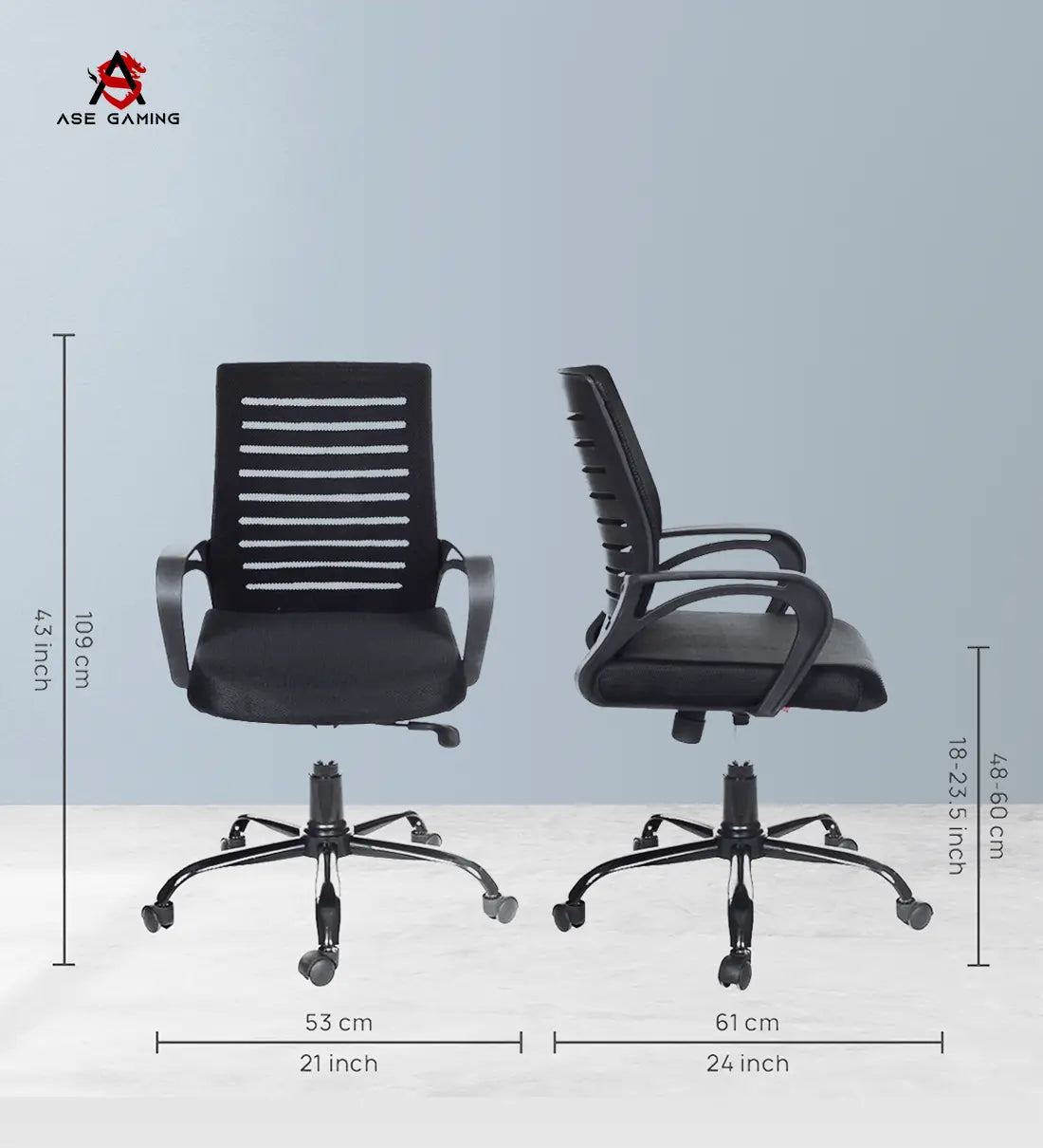ASE Gaming Mesh Office Chair For Comfort with Adjustable Height and Ergonomic Design