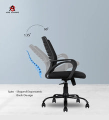 ASE Gaming Mesh Office Chair For Comfort with ergonomic back design and adjustable reclining feature