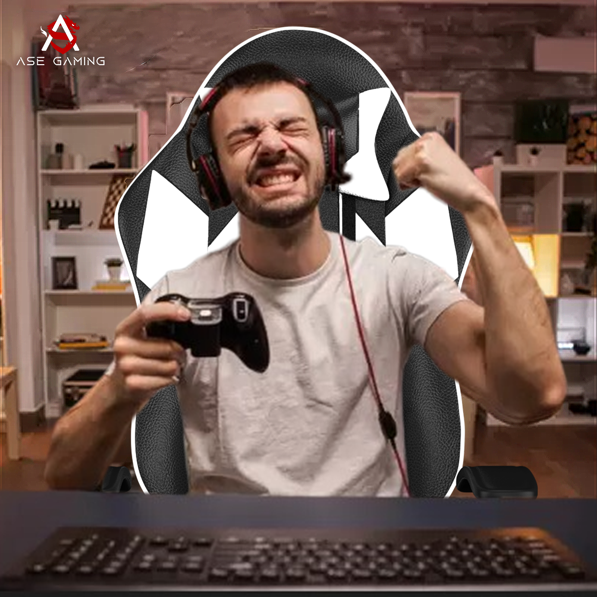 Modern Series Gaming Chair White and Black with Ergonomic Design for Comfortable Gaming Sessions