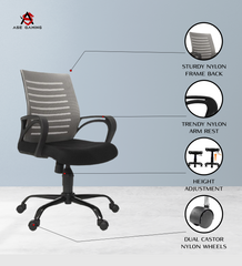 ASE Gaming Enigma Series Office Mesh Chair With Metal Base(Gray)