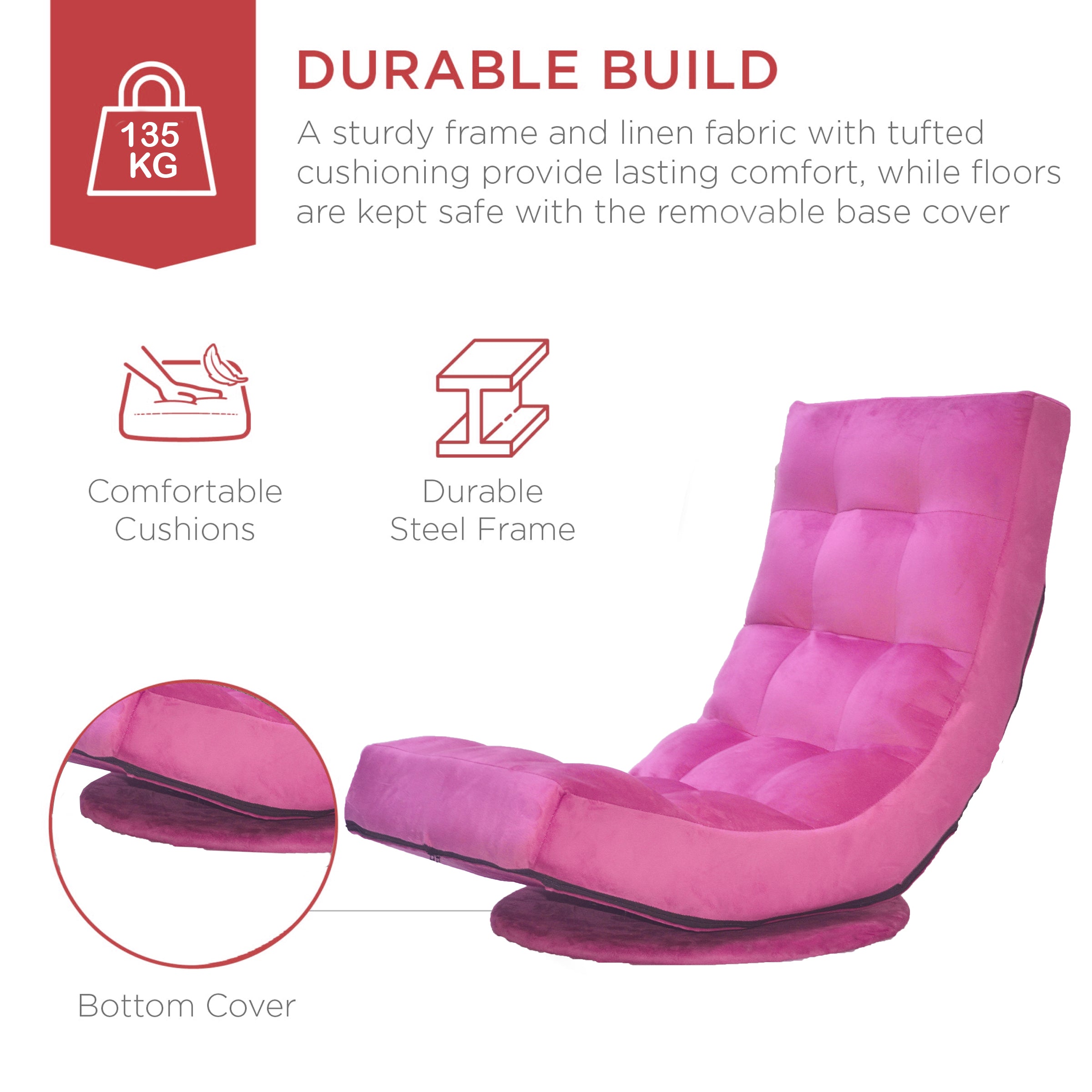 ASE GAMING 360-Degree Swivel Folding Floor Gaming Chair with comfortable cushions and durable design