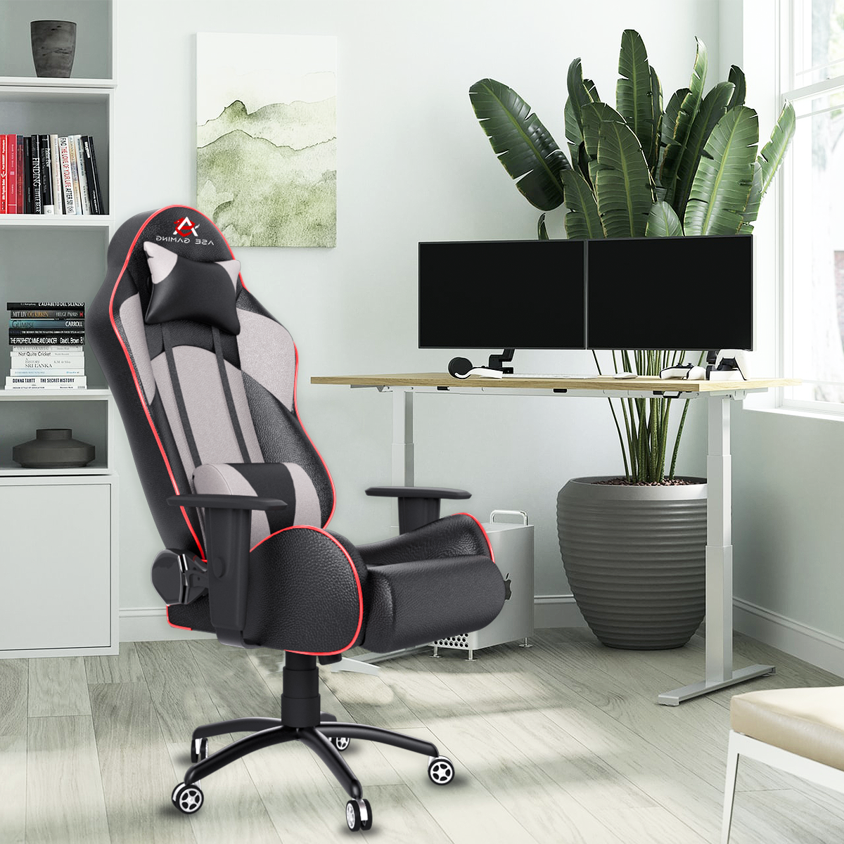 ASE Gaming Gold Series Gaming Chair With Metal Base(Grey & Black)