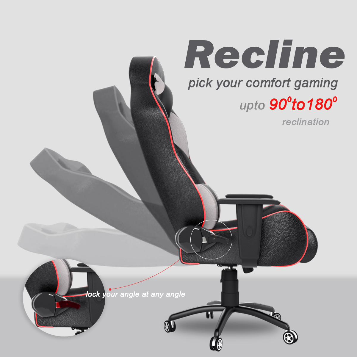 ASE Gaming Gold Series Gaming Chair With Metal Base(Grey & Black)