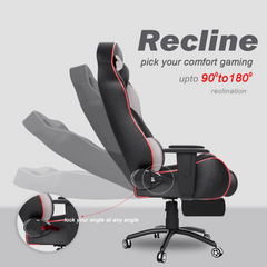 ASE Gaming Gold Series Gaming Chair With Footrest(Grey & Black)