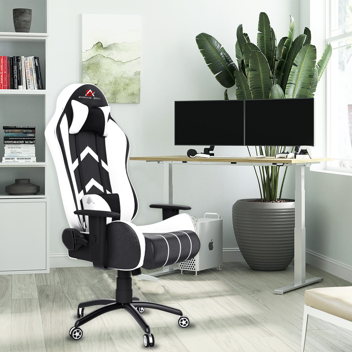 ASE Gaming Gold Series Gaming Chair With Metal Base(White& Black)