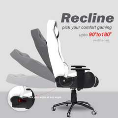 ASE Gaming Gold Series Gaming Chair With Metal Base(White& Black)