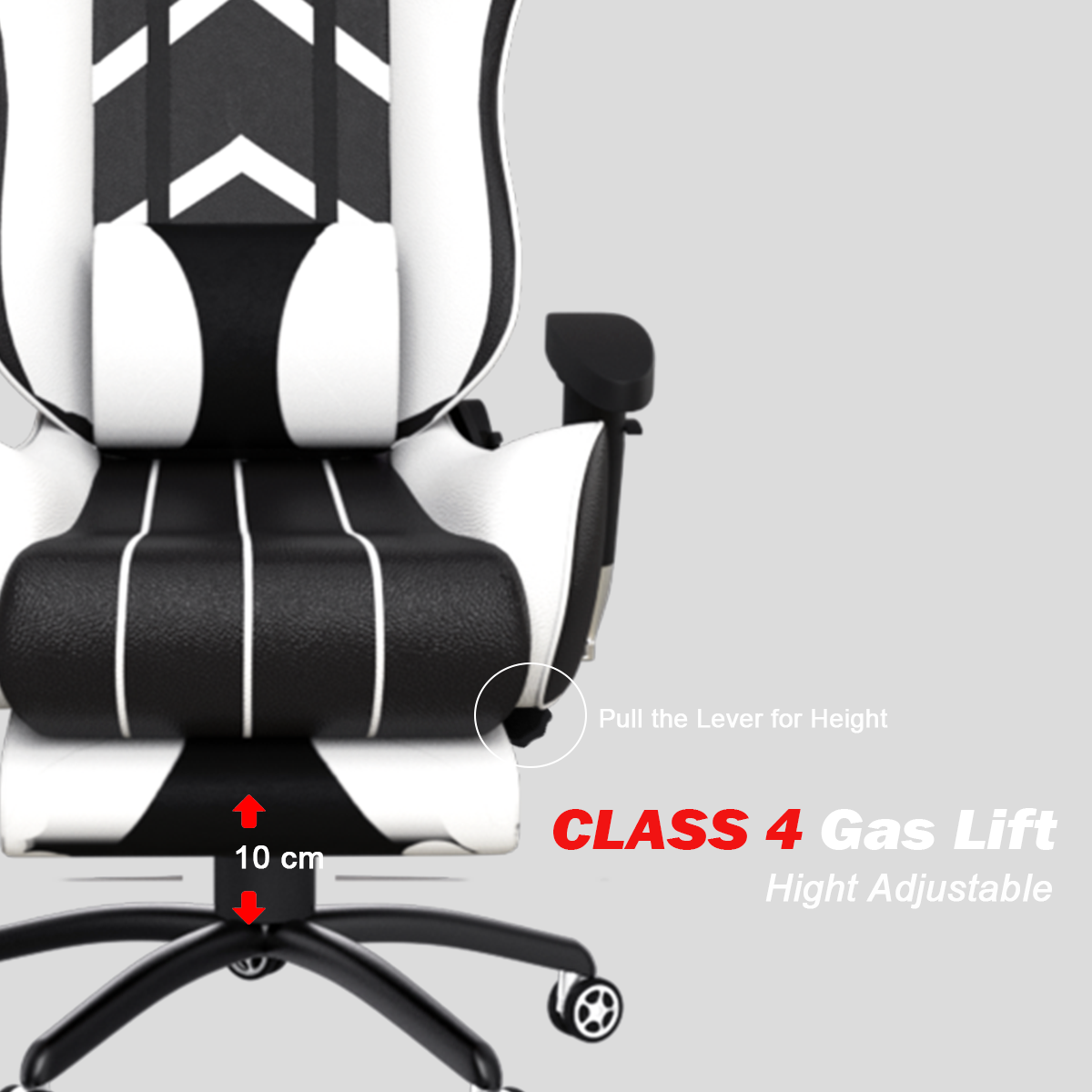 ASE Gaming Gold Series Gaming Chair With Footrest(White& Black)