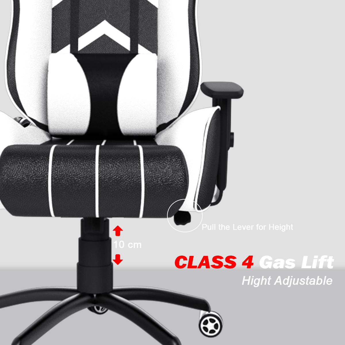 ASE Gaming Gold Series Gaming Chair With Metal Base(White& Black)