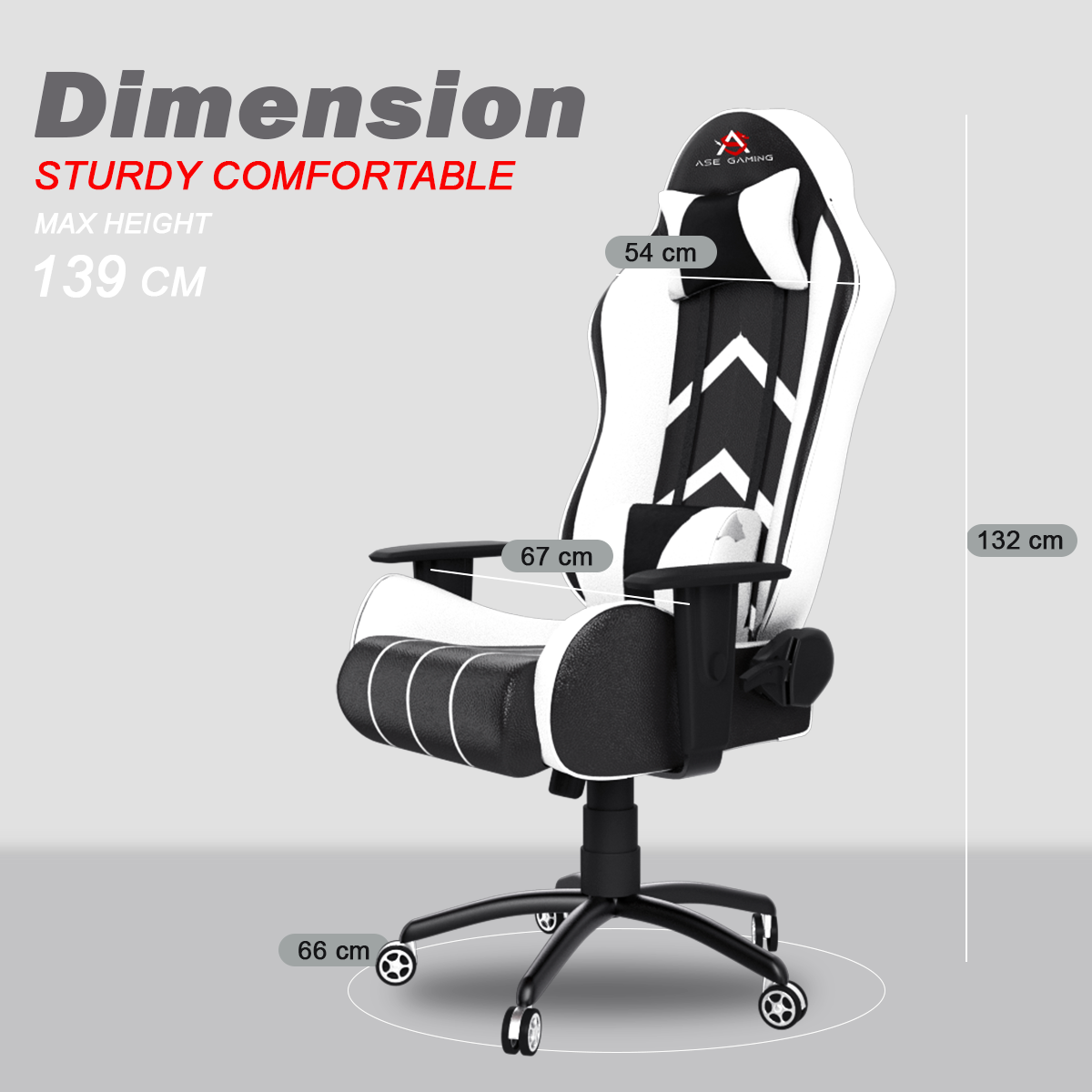 ASE Gaming Gold Series Gaming Chair With Metal Base(White& Black)