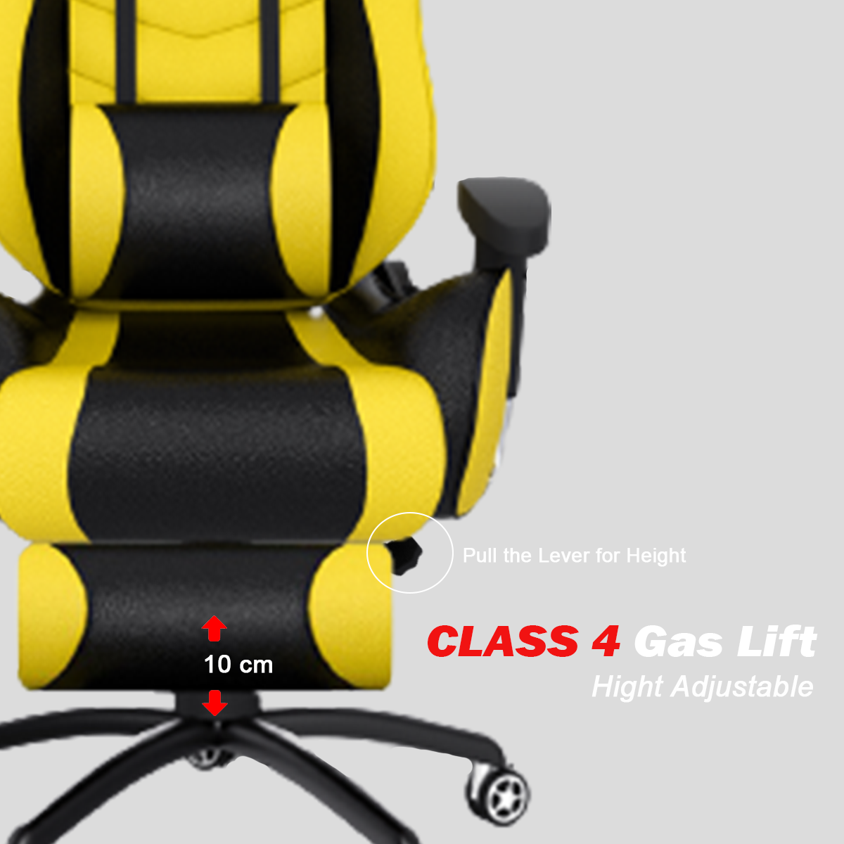 ASE Gaming Gold Series Gaming Chair With Footrest(Yellow & Black)