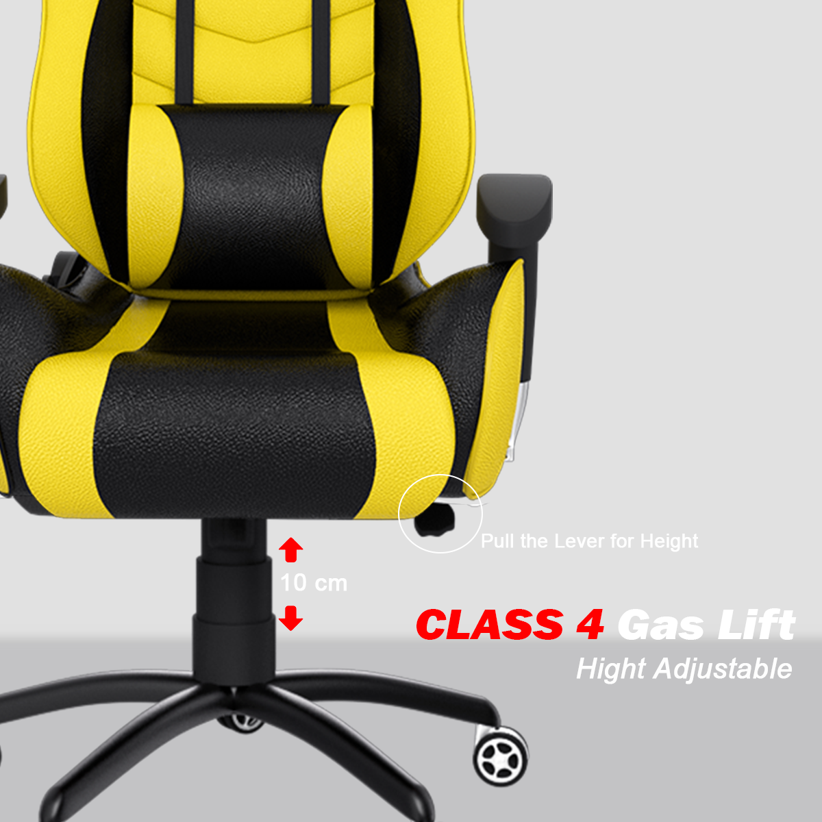 ASE Gaming Gold Series Gaming Chair With Metal Base(Yellow & Black)