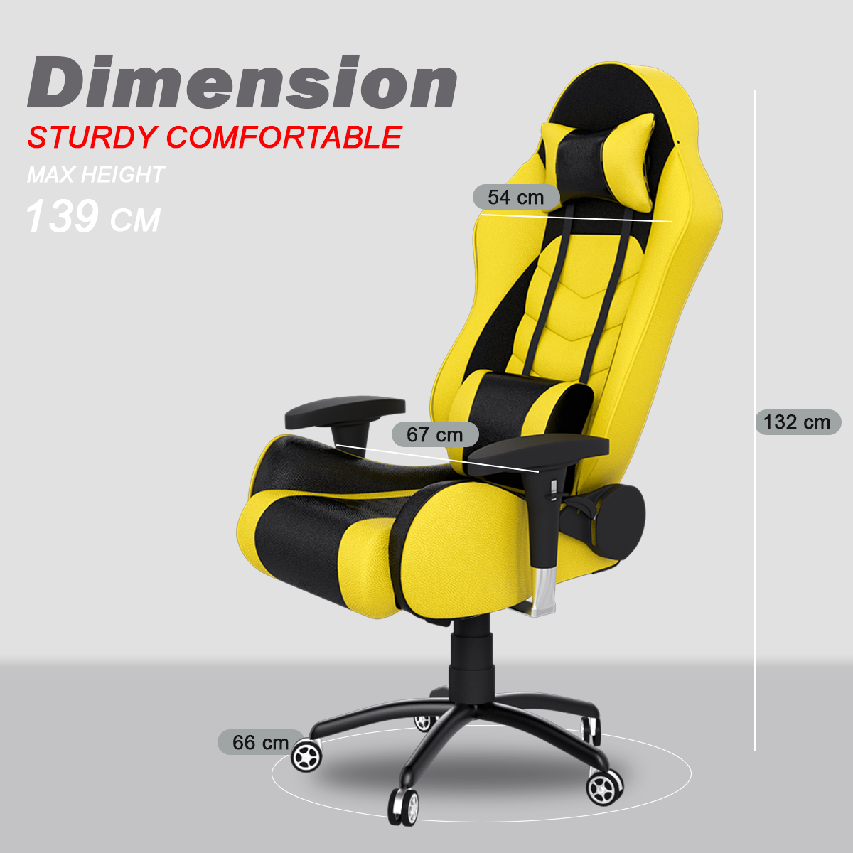 ASE Gaming Gold Series Gaming Chair With Metal Base(Yellow & Black)