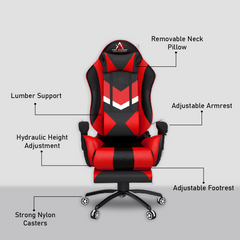 ASE Gaming Gold Series Gaming Chair With Footrest(Multicolor)