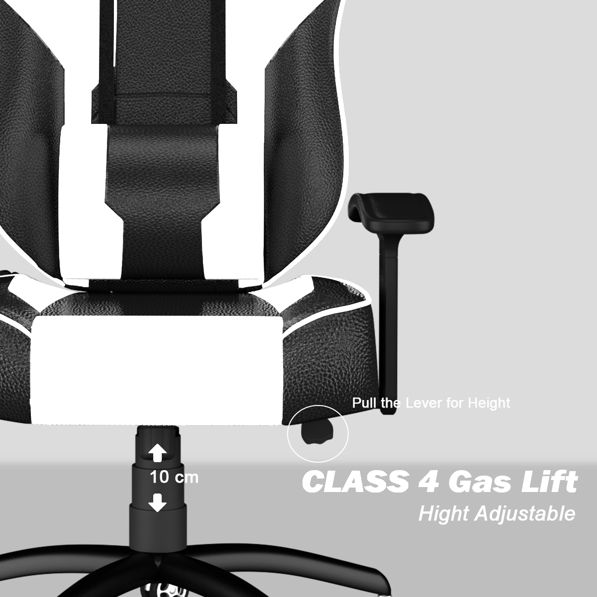 ASE Gaming Modern Series Gaming Chair With Metal Base(White & Black)