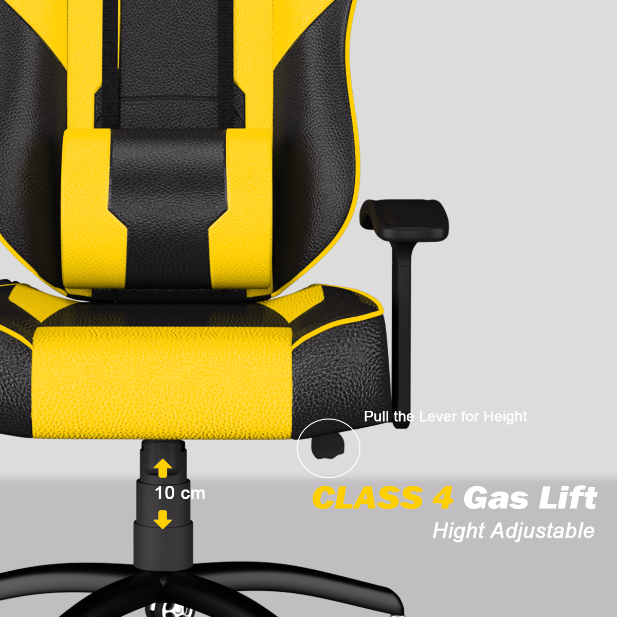 ASE Gaming Modern Series Gaming Chair With Metal Base(Yellow & Black)