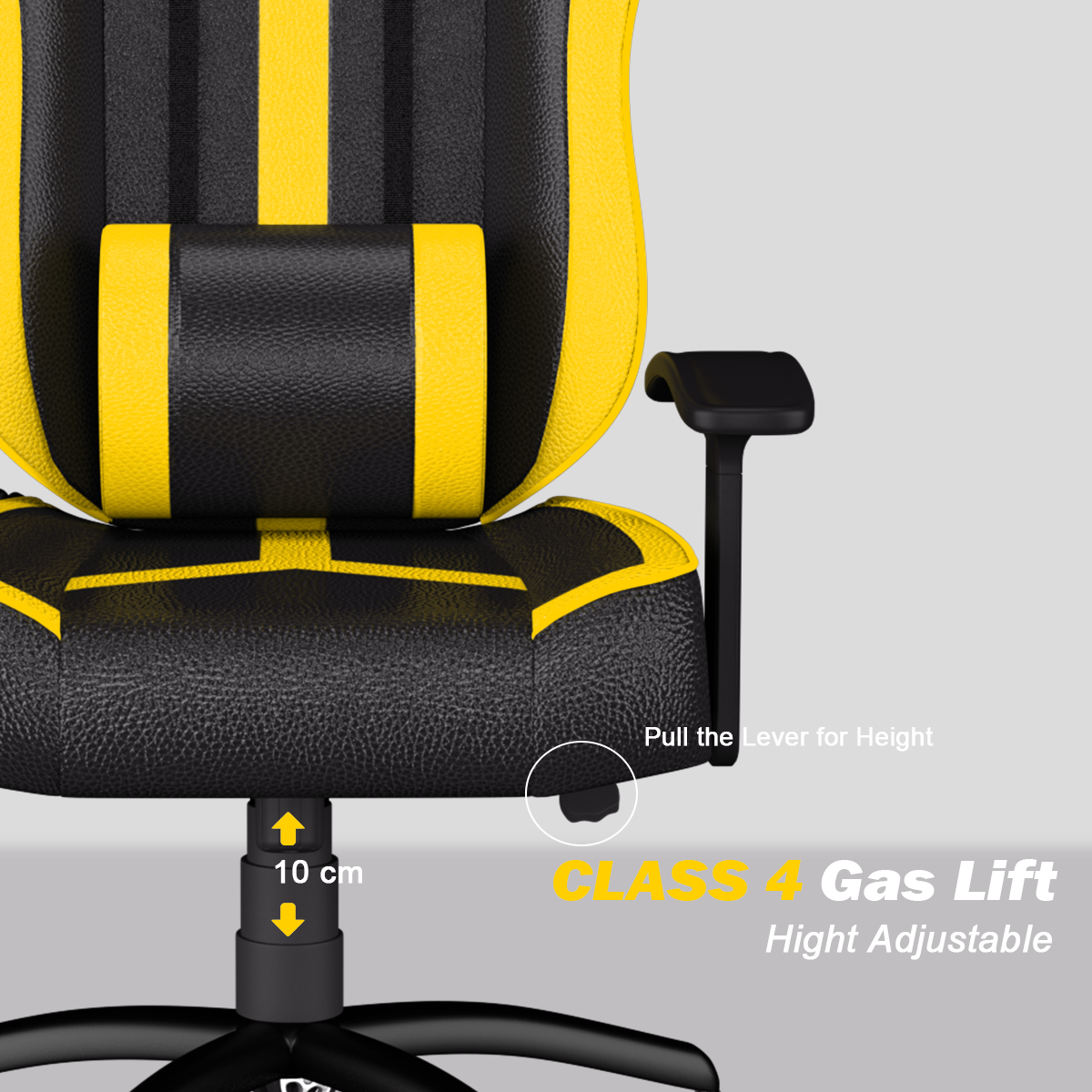 ASE Gaming Ranger Series Gaming Chair With Metal Base(Yellow & Black)