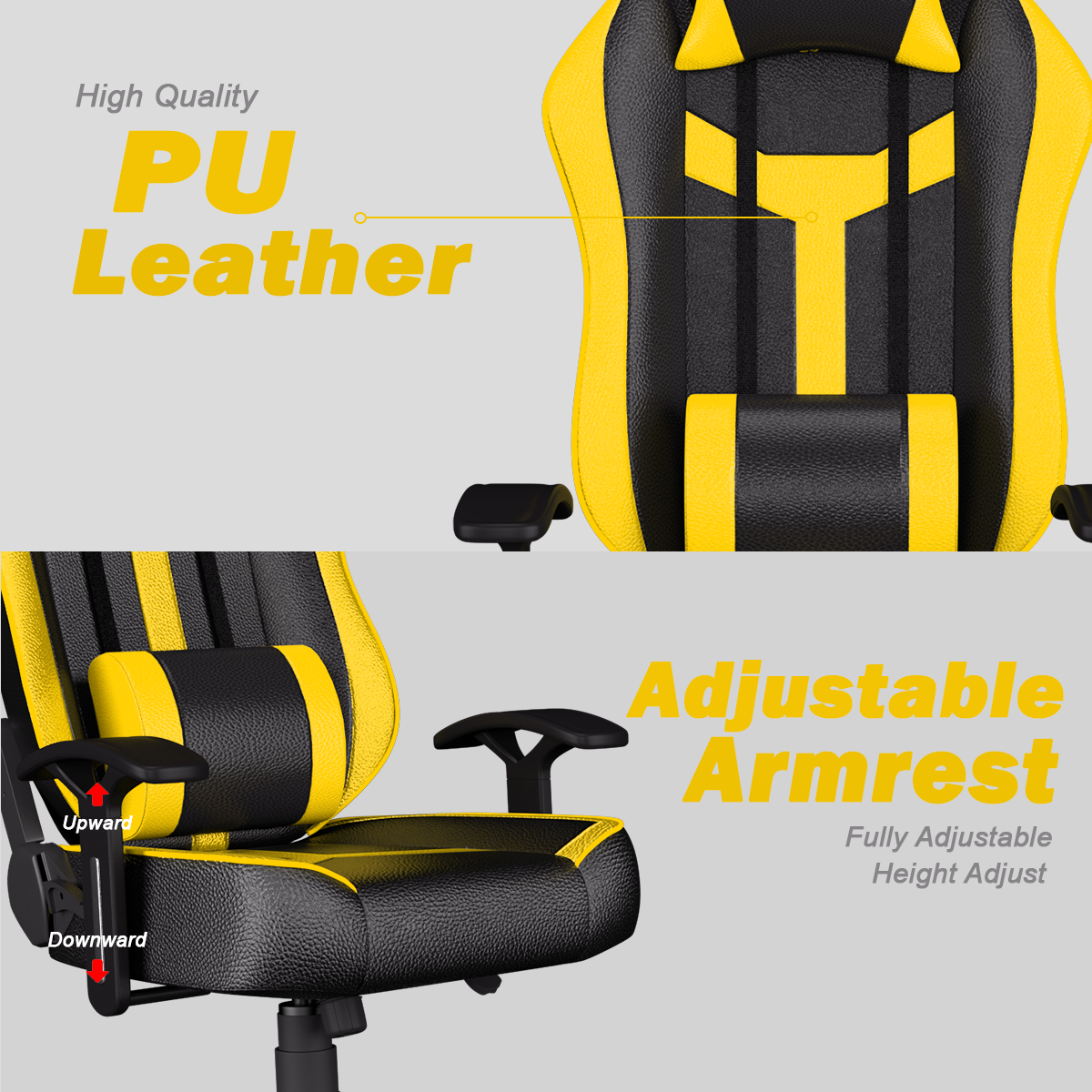 ASE Gaming Ranger Series Gaming Chair With Metal Base(Yellow & Black)