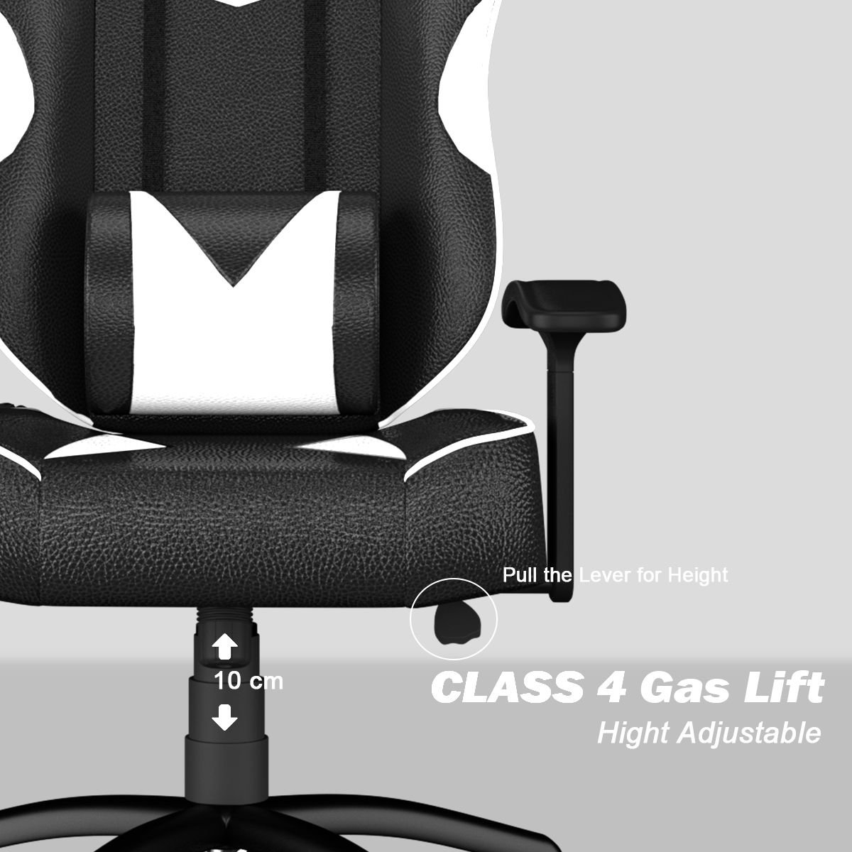 ASE Gaming Infinity Series Gaming Chair With Metal Base(White & Black)