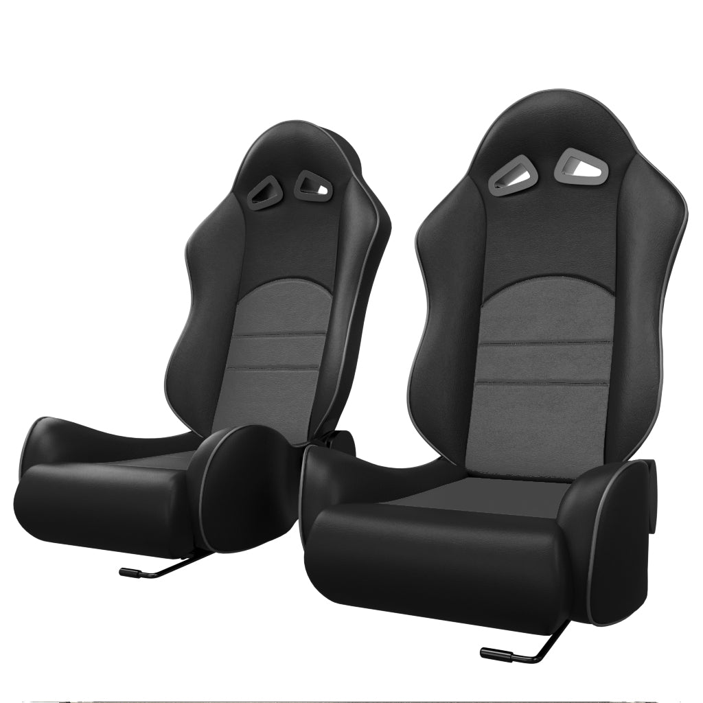 ASE Gaming TURBO Racing Simulator Seats Reclining Seats (Gray & Black)