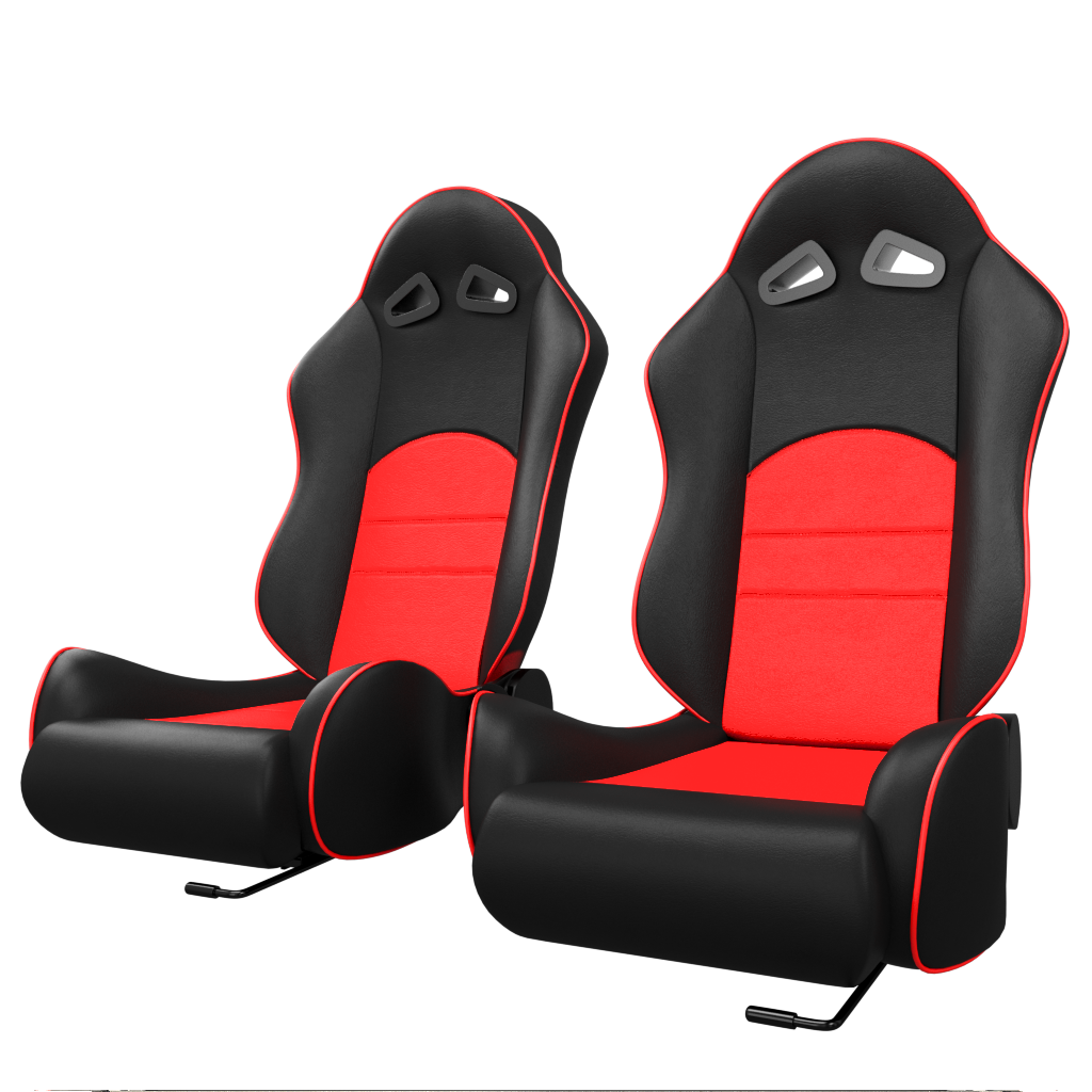 ASE Gaming TURBO Racing Simulator Seats Reclining Seats (Red & Black)